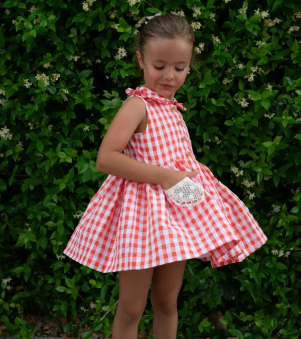 Vestido Vichy Coral