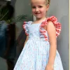 Vestido Vichy Celeste y Flores - Imagen 2